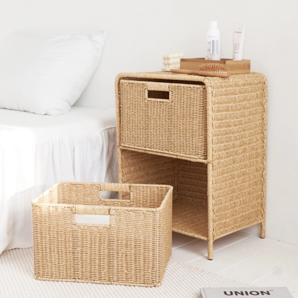 Pp Rattan Drawer 2tier Pp ラタン シェルフ サイド テーブル タンス 引き出し 棚 整理整頓 収納 韓国 Tokki Maeul トッキマウル 韓国雑貨通販サイト