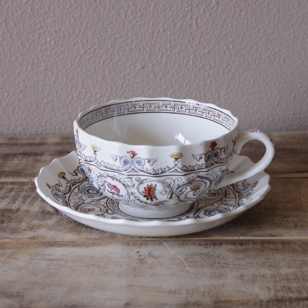 スポード フローレンス ティーカップ ソーサー Spode Florence コープランド Copeland 4 イギリス ビンテージ アンティーク 食器 陶器 ボタニカル Flohmarkt フローマルクト