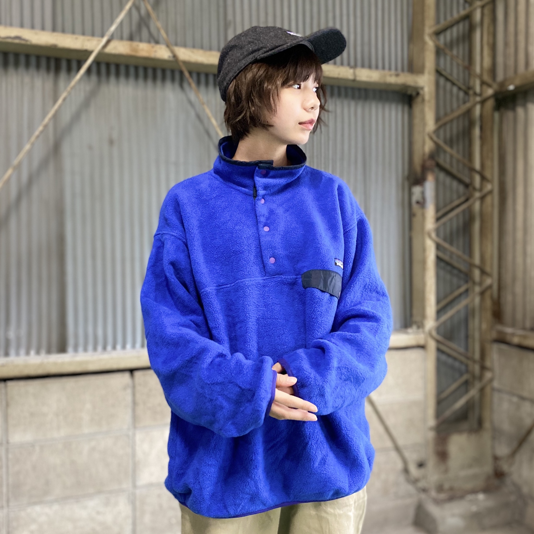 希少　Patagonia  シンチラスナップT  プルオーバー　フリース　総柄ジャンク品