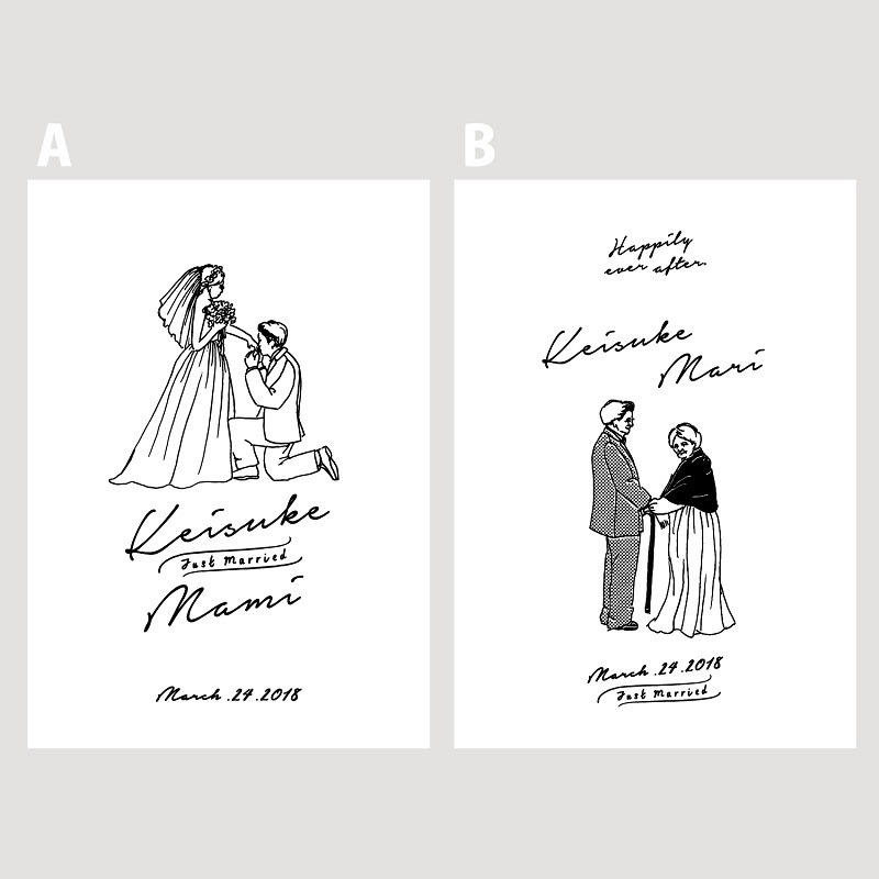 ウェルカムボード イラストシリーズ A3 自立式額フレーム付 小西製作所