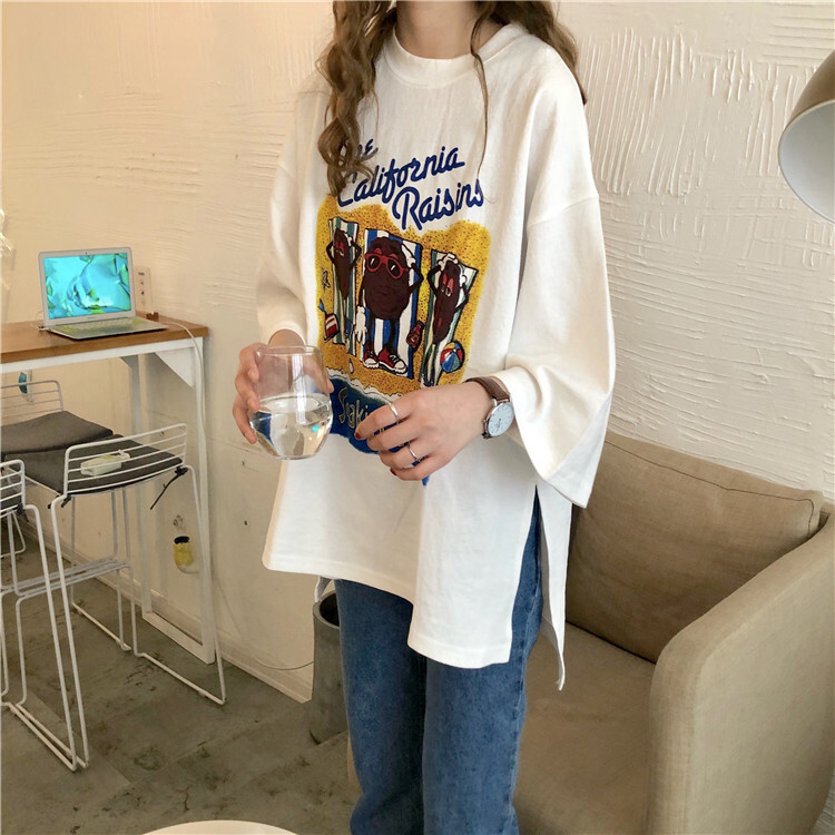 ゆうパケット対応 グラフィックプリントシャツ 全2色 ビッグシャツ ビッグt ルーズシャツ Tシャツ かわいい 人気 レディース 安い 韓国ファッション Sinsakumall