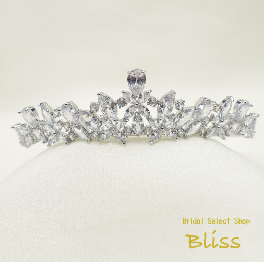 ウェディング アクセサリー キュービック ジルコニア マーキス ティアラ ブライダル 髪飾り ブライダルセレクトショップ Bliss