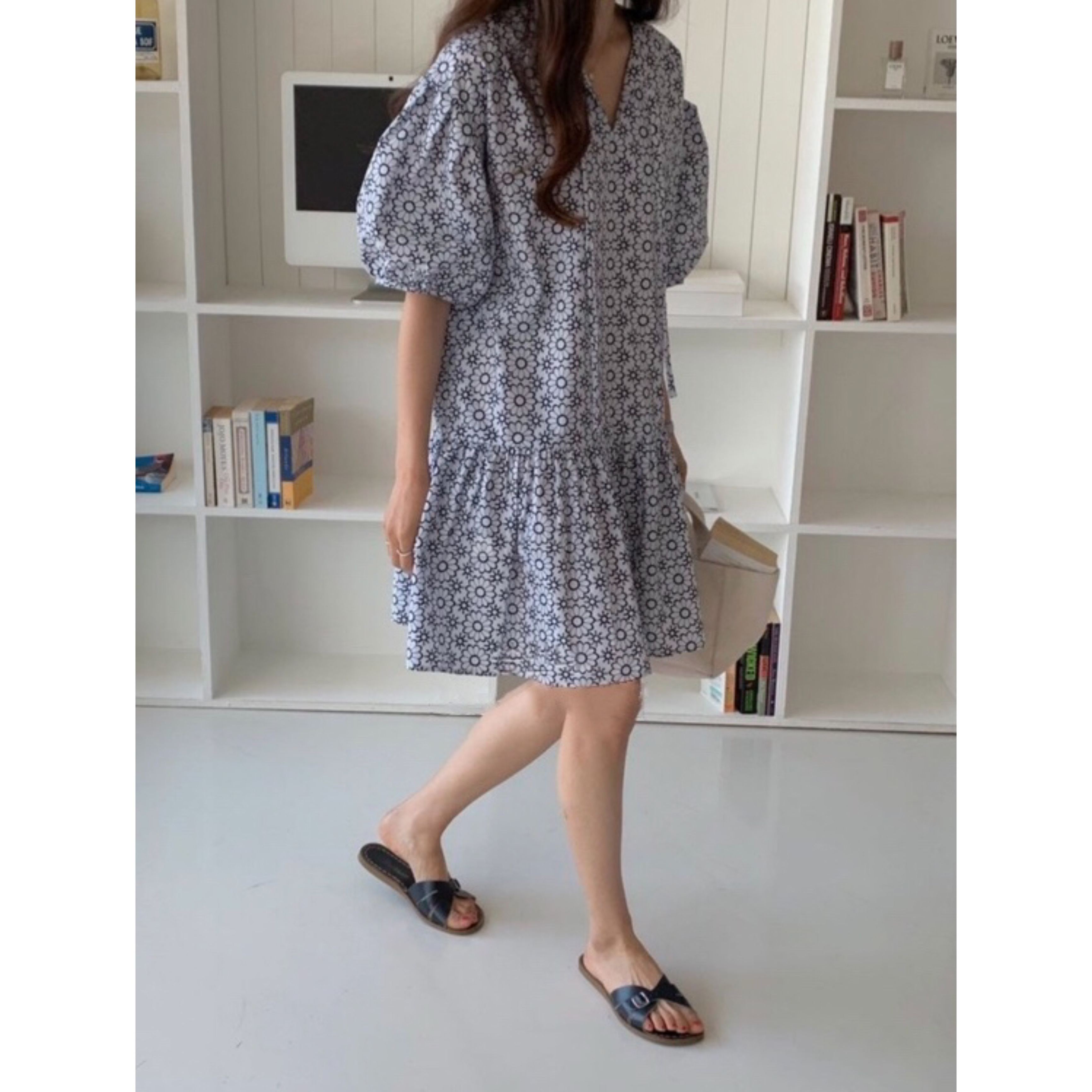 パフスリーブ花柄ワンピース Nydoll