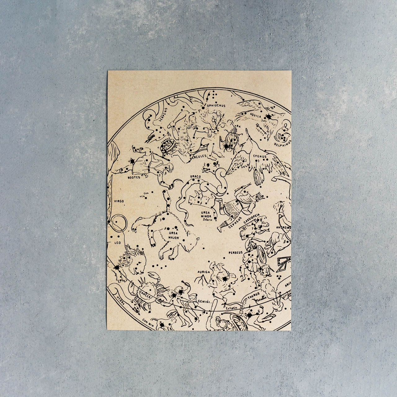 古い星座のペーパーポスター 北半球 Nano Gem Works