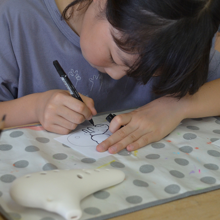 お絵描き工作キット オカリナ12音階 自分で作る本物の楽器工作キット 子供と初心者向け楽器専門店 70歳からはじめられるオカリナ スエラボ工房