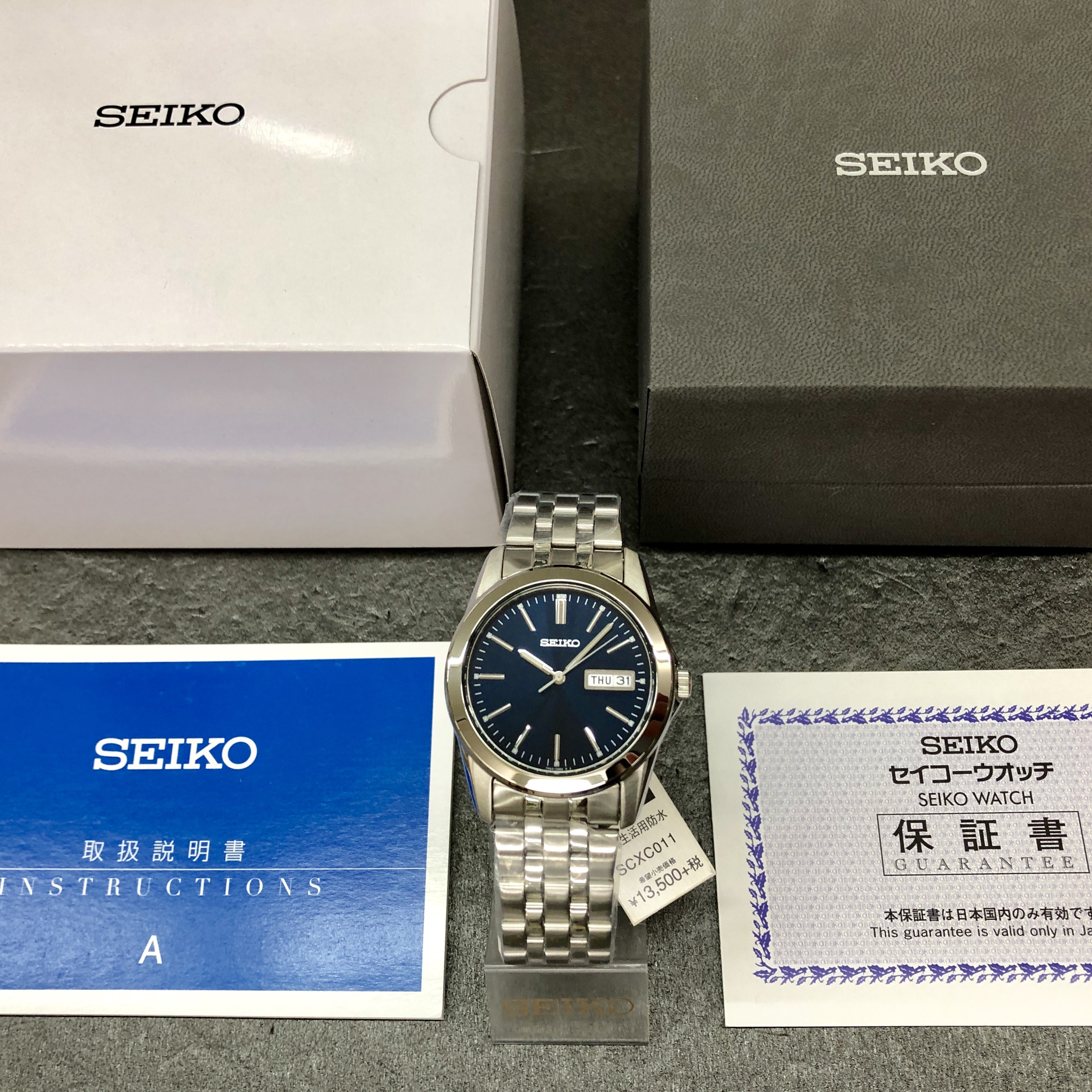 Seiko メンズ腕時計 Scxc011 デイデイト 青文字盤 セイコー正規品 流通限定品 日常生活防水 栗田時計店