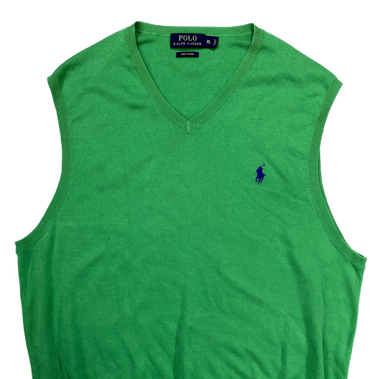 Polo Ralph Lauren ポロ ラルフローレン ピマ コットンニットベスト メンズxl グリーン 古着 ニットセーター Cave 古着屋 公式 古着通販サイト 8 31まで 夏物最大50 Off開催中