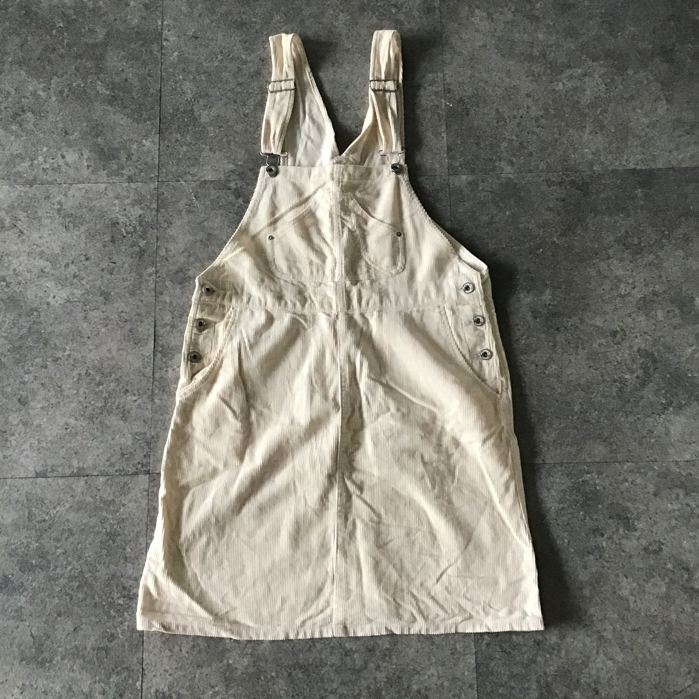 古着 オフホワイトコーデュロイ ワンピース 古着屋 Paet