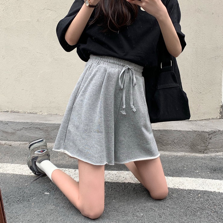 5分丈スウェットパンツ 全2色 パンツ ショートパンツ ルーズパンツ スウェット ウエストゴム ゆったり かわいい 人気 レディース 安い 韓国ファッション 623 Sinsakumall