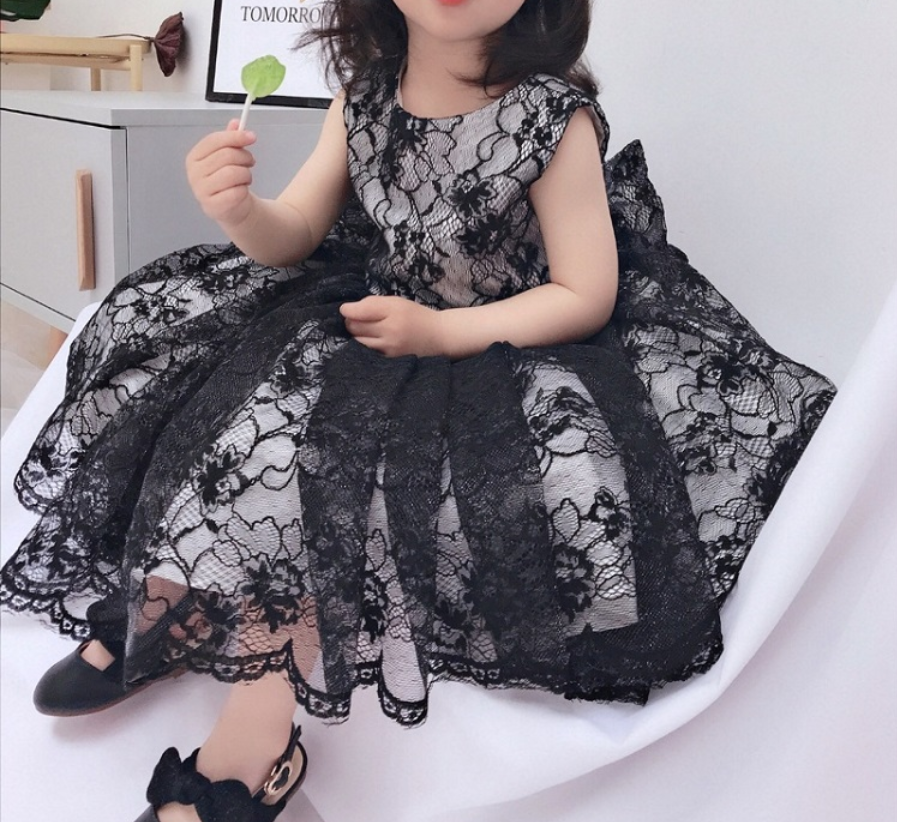 フォーマルドレス 子供服 女の子 結婚式 黒 ウエディング ワンピース Kids Girl Princess Black Dress One Piece Antoinette