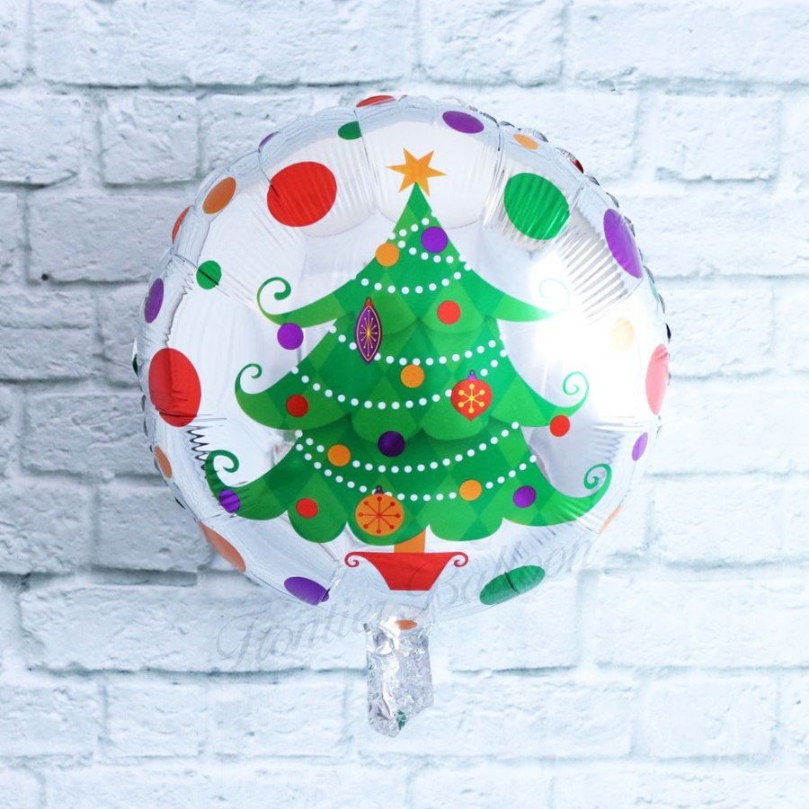 クリスマスツリー 丸形 風船 バルーン アルミ風船 おしゃれ 飾り付け 雑貨 パーティー サプライズ イベントdb 1 幸せを運ぶ風船 Shopフロンティアバルーン