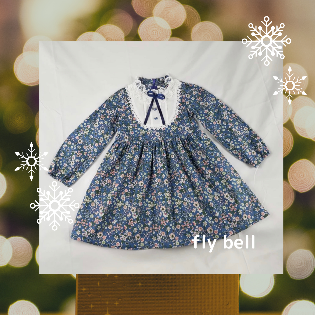 花柄リボンレースワンピース ワンピース ドレス レース リボン 海外子供服 韓国子供服 キッズ ベビー プチプラ 海外子供服 Fly Bell Import Select Shop