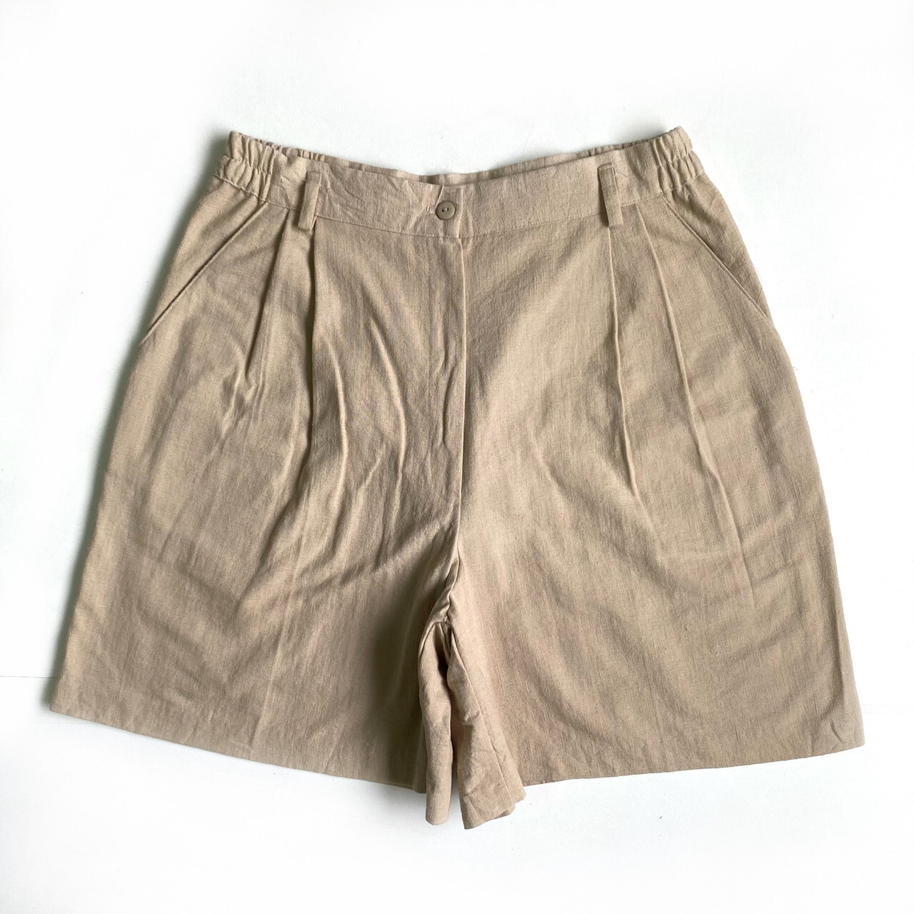 Usa製 Cristin Stevens 無地 2タック ショートパンツ ショーツ レディースm 古着 ベージュ ショートパンツ Sa Al2109 Cave 古着屋 公式 古着通販サイト