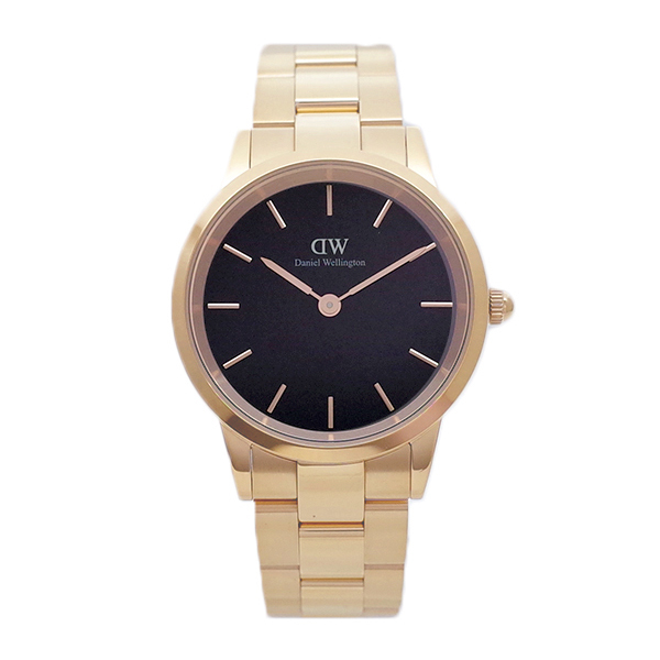 ダニエルウェリントン Daniel Wellington 腕時計 メンズ レディース Dw Iconic Link 36mm クォーツ ブラック ローズゴールド Happyshop橋本屋