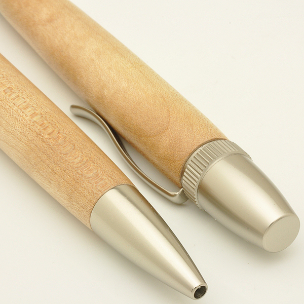 Wood Pen 銘木ﾎﾞｰﾙﾍﾟﾝ 板屋楓 メープルウッド ちじみ杢 Sp151 F Style ステーショナリー