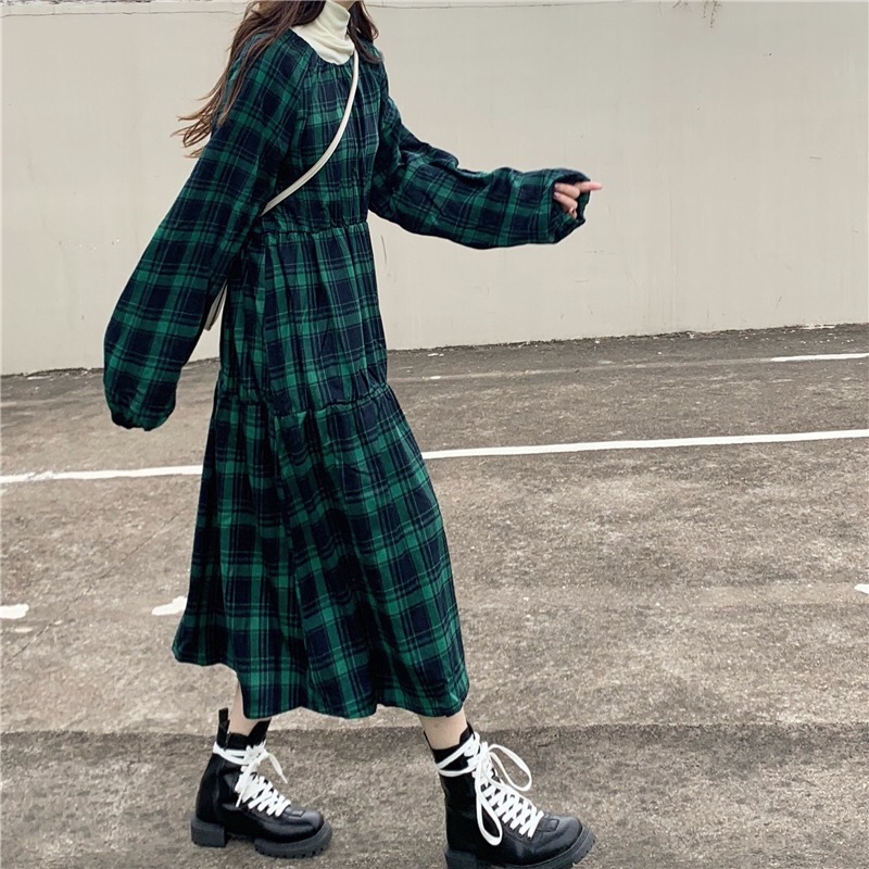 レトログリーンチェックワンピ Dd271 Dion Unisexファッション通販サイト