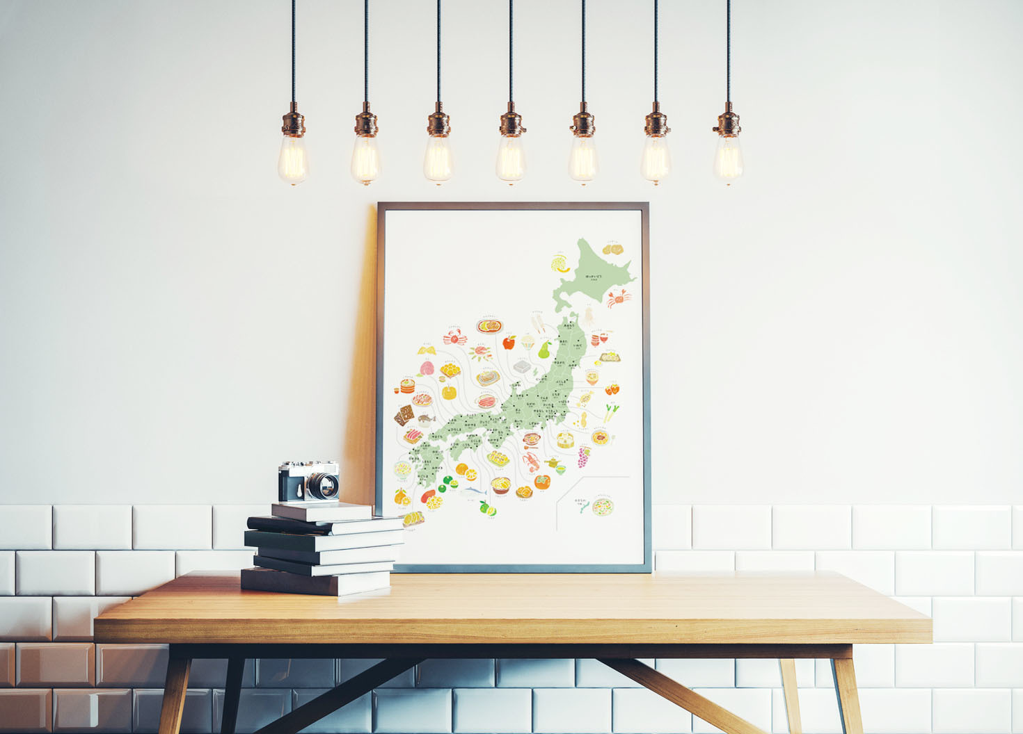 くいしんぼうさんの 日本地図 A3 Size Nammy