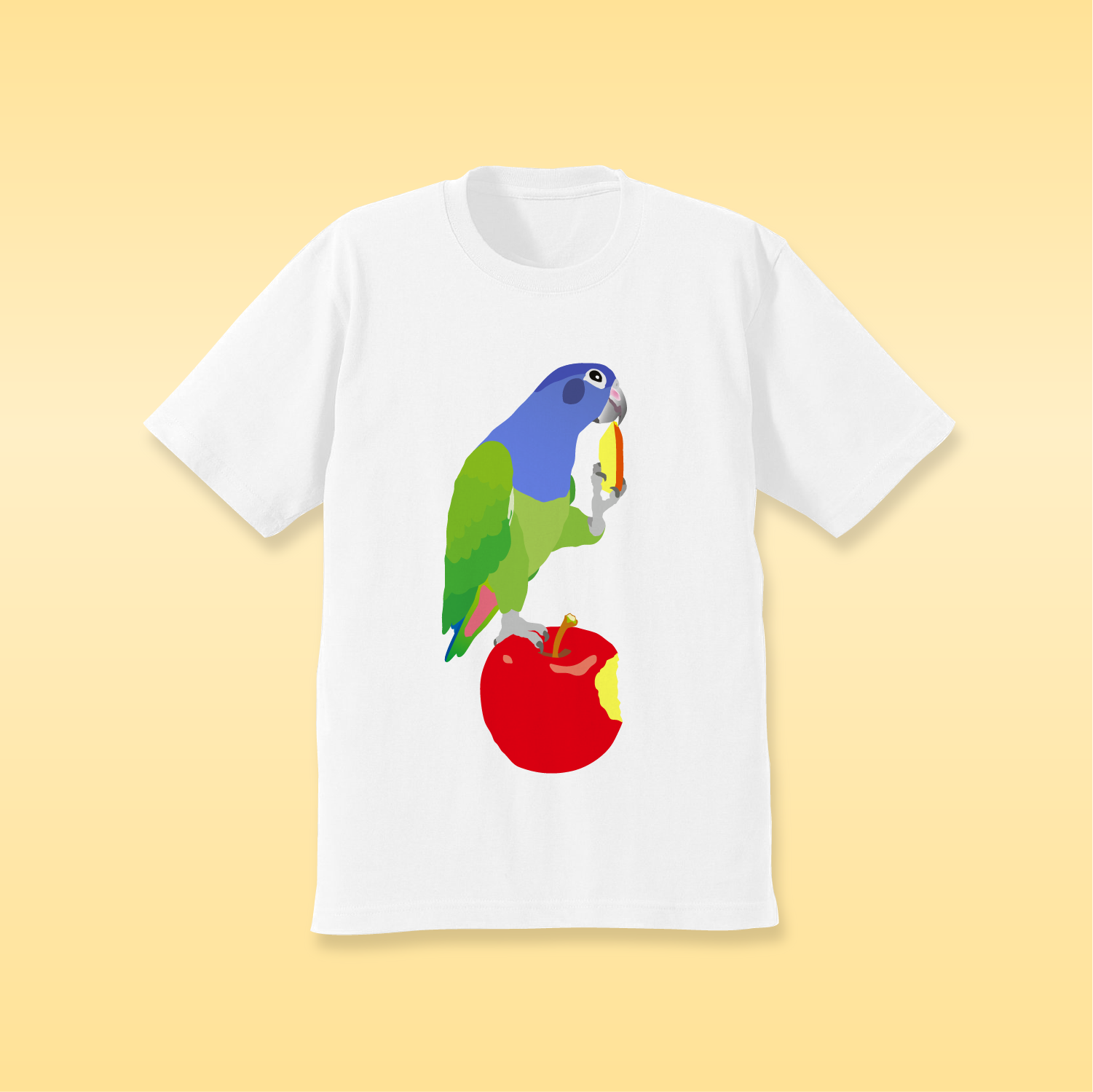 りんごとアケボノインコ Tシャツ ことりちゃん