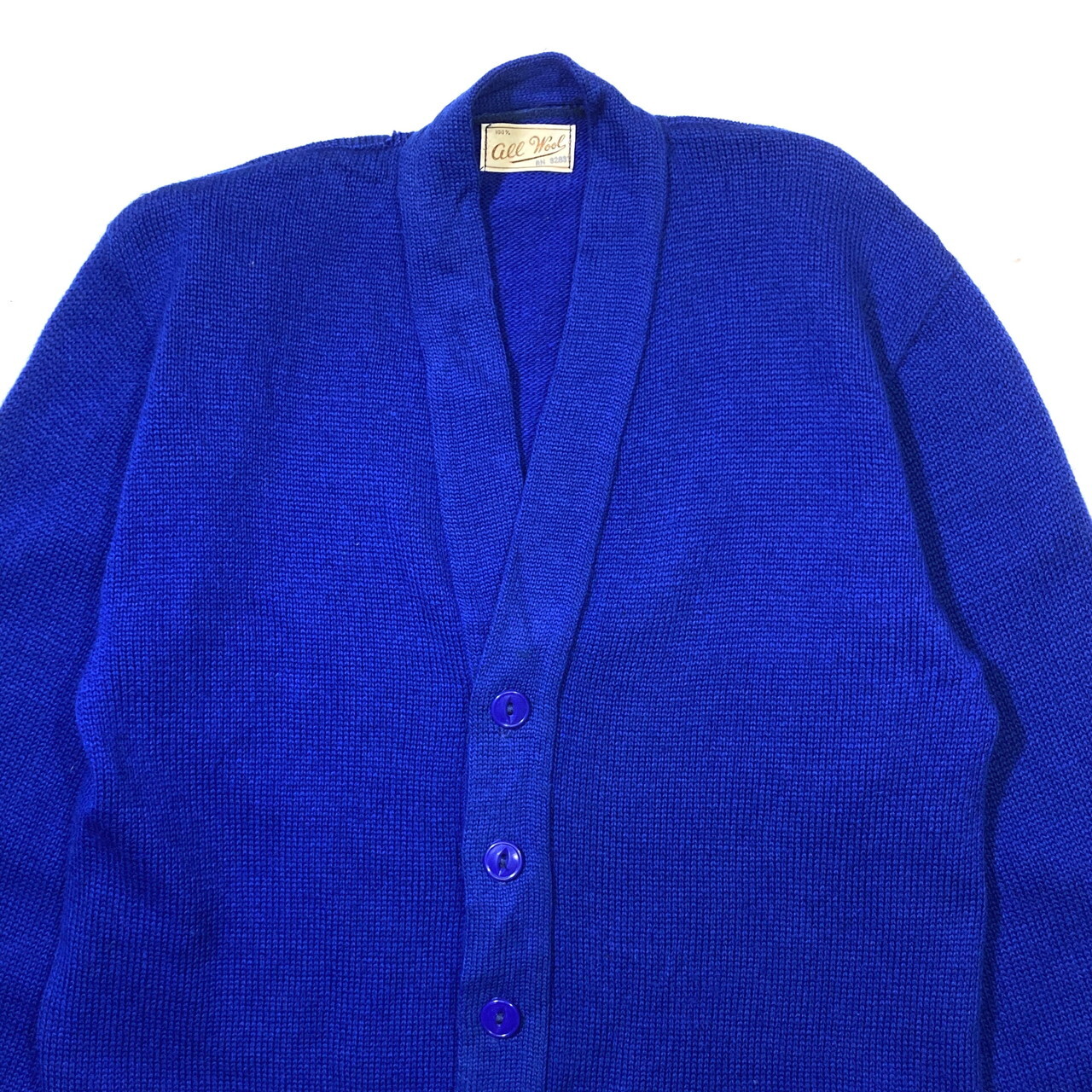 ヴィンテージ Unknown レタード カーディガン メンズm相当 ウール 青色 古着 ネコ目ボタン ヴィンテージ ビンテージ ニットセーター Sa30 Al Cave 古着屋 公式 古着通販サイト