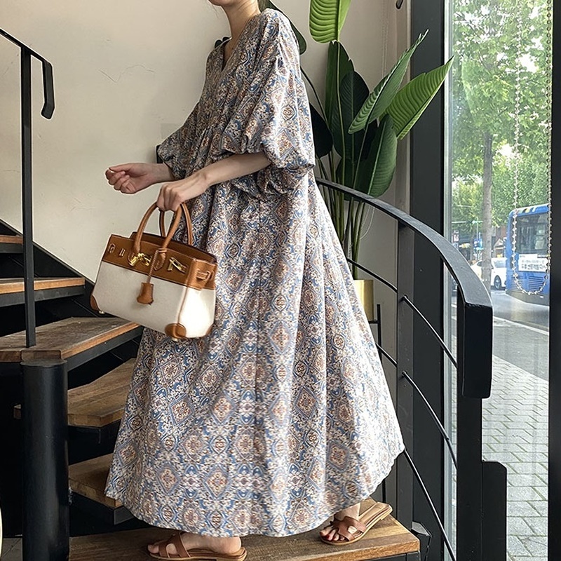 2 パフスリーブ エスニック ワンピース ２カラー Acorde