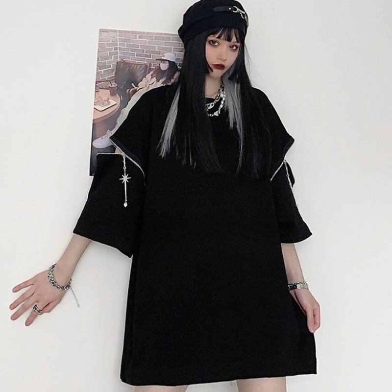 都谷シリーズ Tシャツ トップス 独特なデザイン ゆったり 個性的 ブラック 黒い 無地 原宿風 Elegant 都谷シリーズ Tシャツ トップス 独特なデザイン ゆったり 個性的 ブラック 黒い 無地 原宿風 Elegant