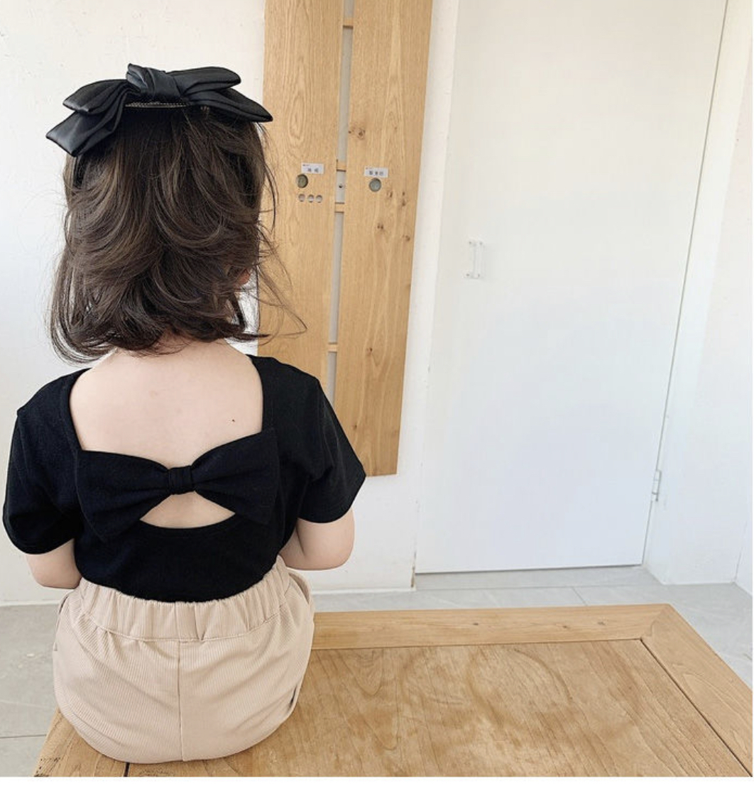 送料無料 3カラー グレー 女の子 背中開き リボン Tシャツ カットソー キッズ ベビー 子供 春 夏 韓国 La Preference 送料無料 3カラー グレー 女の子 背中開き リボン Tシャツ カットソー キッズ ベビー 子供 春 夏 韓国 La Preference