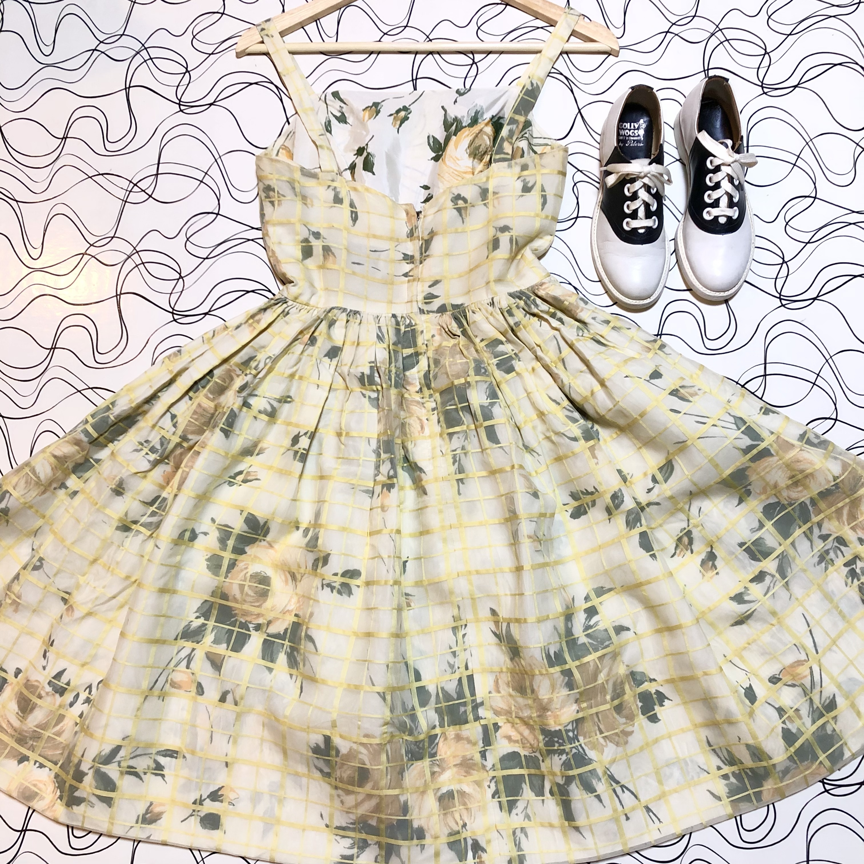 50s Usa ヴィンテージワンピース Jayherbert California サーキュラースカート ロカビリー Op305 古着屋プチコション