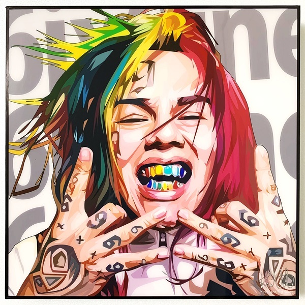 6ix9ine シックスナイン ポップアートパネル Keetatat Sitthiket ポップアートフレーム ポップアートボード グラフィック アート ウォールアート 絵画 壁立て 壁掛けインテリア 額 ポスター プレゼント ギフト インスタ映え 音楽 ラッパー キータタットシティケット