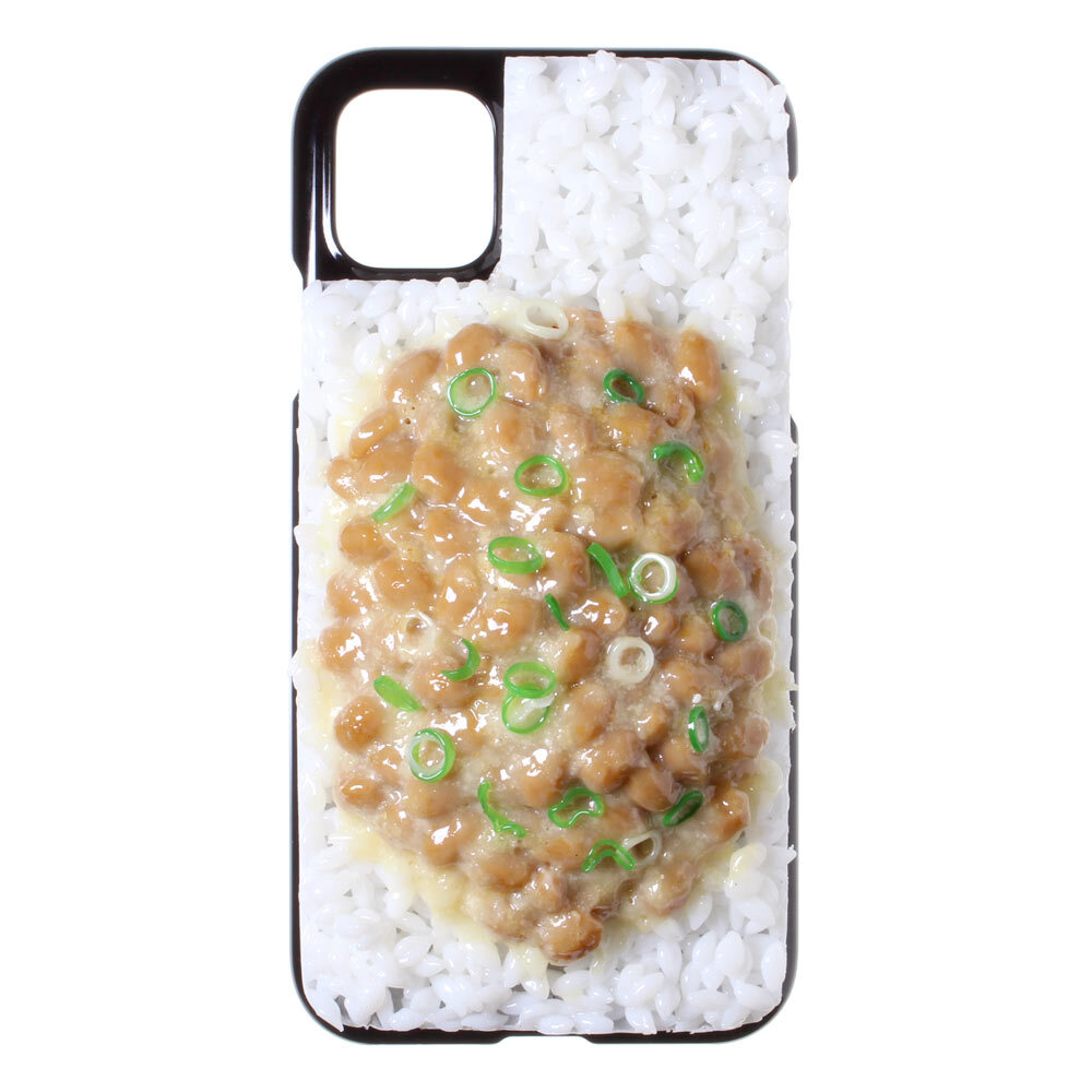 8000 食品サンプル屋さんのスマホケース Iphone11 11 Pro 11 Pro Max 納豆ごはん メール便不可 アトリエクック