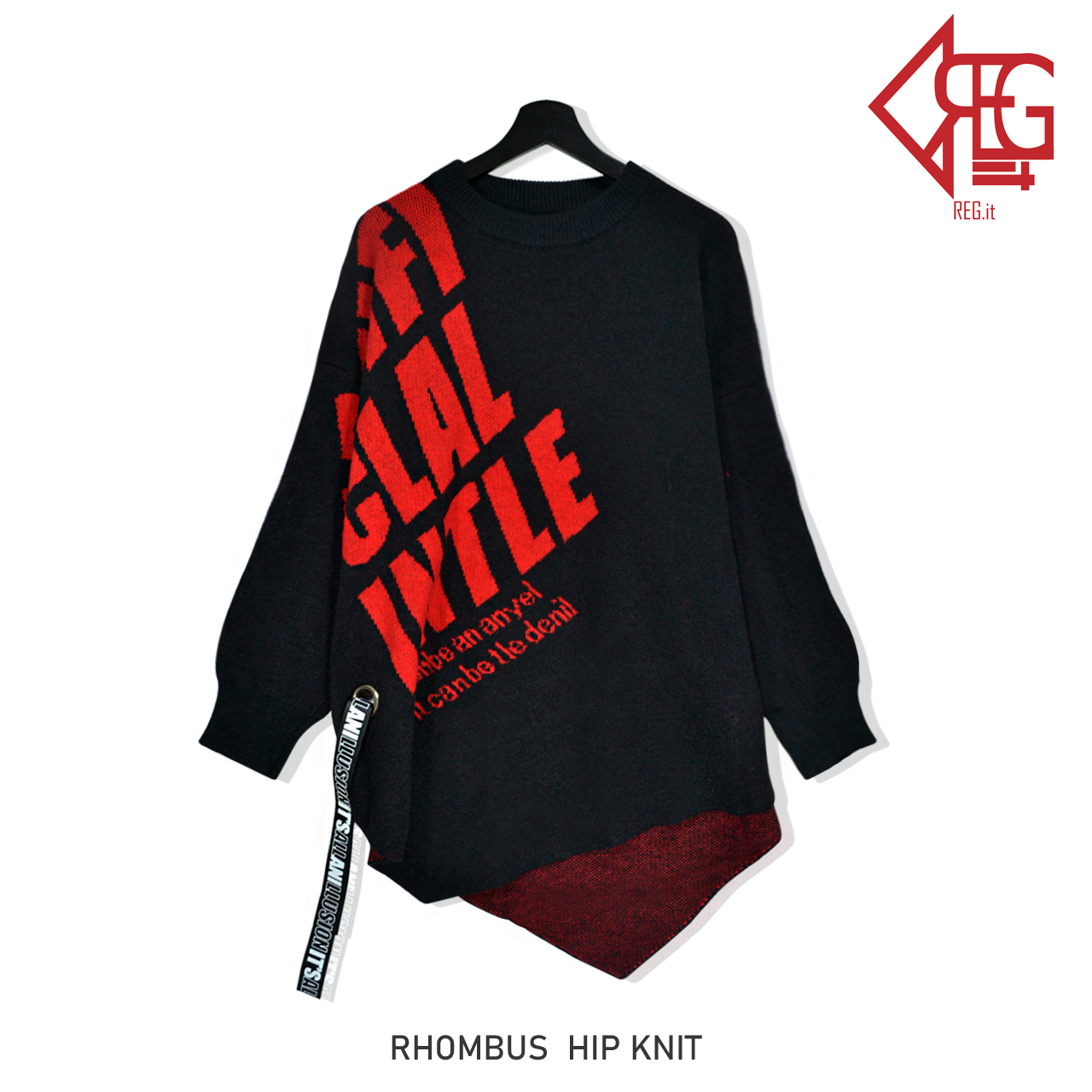 Regit 即納 Rhombus Hip Knit 韓国ファッション かわいい おしゃれ オルチャンファッション ユニーク 個性的 Regit