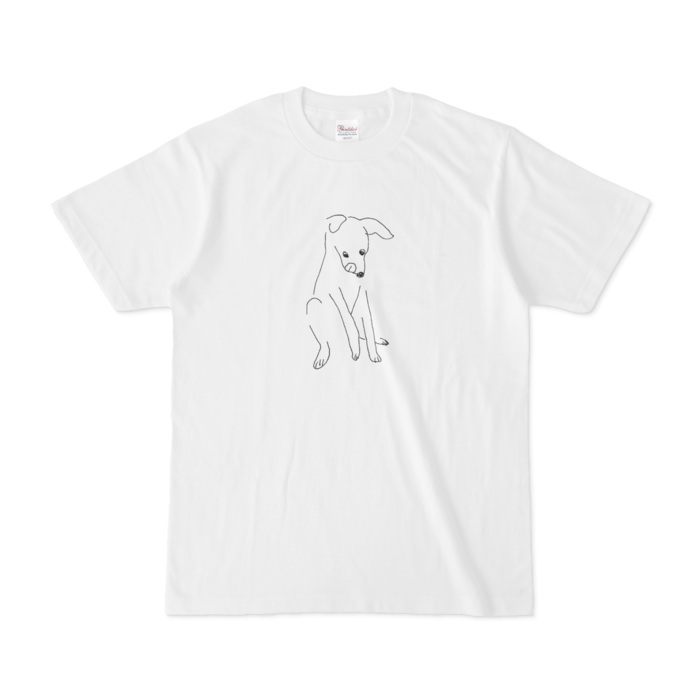 おすわりぺろ犬tシャツ 白 はやしはるか ニマニマ