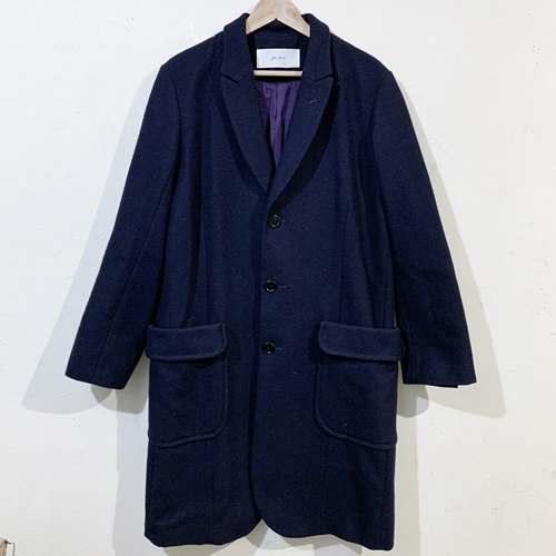スプリングフェア Julien David チェスターコートジュリアンデイビッド ロングコート M 紺 ネイビー 無地 メンズ ランキング1位獲得 Kindermomma Com