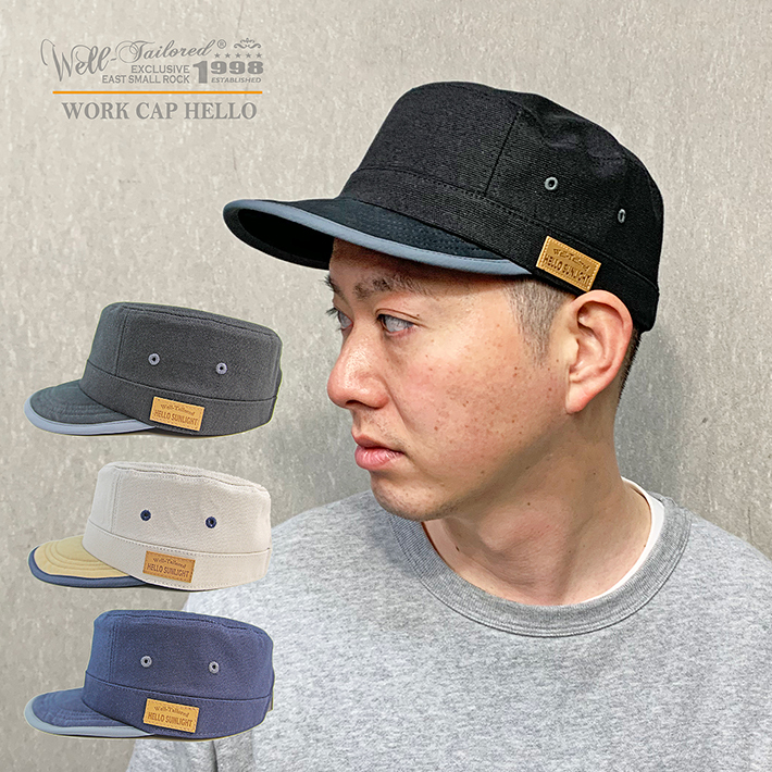 Well Tailored ウェルテーラード Work Cap Hello Kkc 312 ワークキャップ キャンバス リップストップ メンズ ワイドブリム バイザー ツバ短 ブランド Have A Nice Time Store