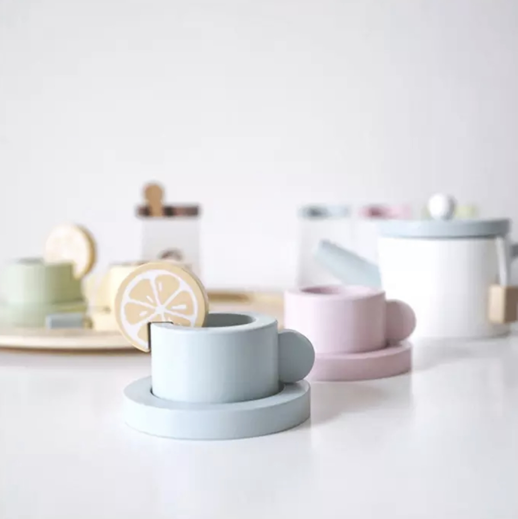 送料無料 キッズ ベビー 木製 おもちゃ 玩具 パステル ままごと アフタヌーンティー 紅茶 カフェ コーヒー 誕生日 赤ちゃん 子供 木のおもちゃ 女の子 かわいい おしゃれ くすみカラー La Preference