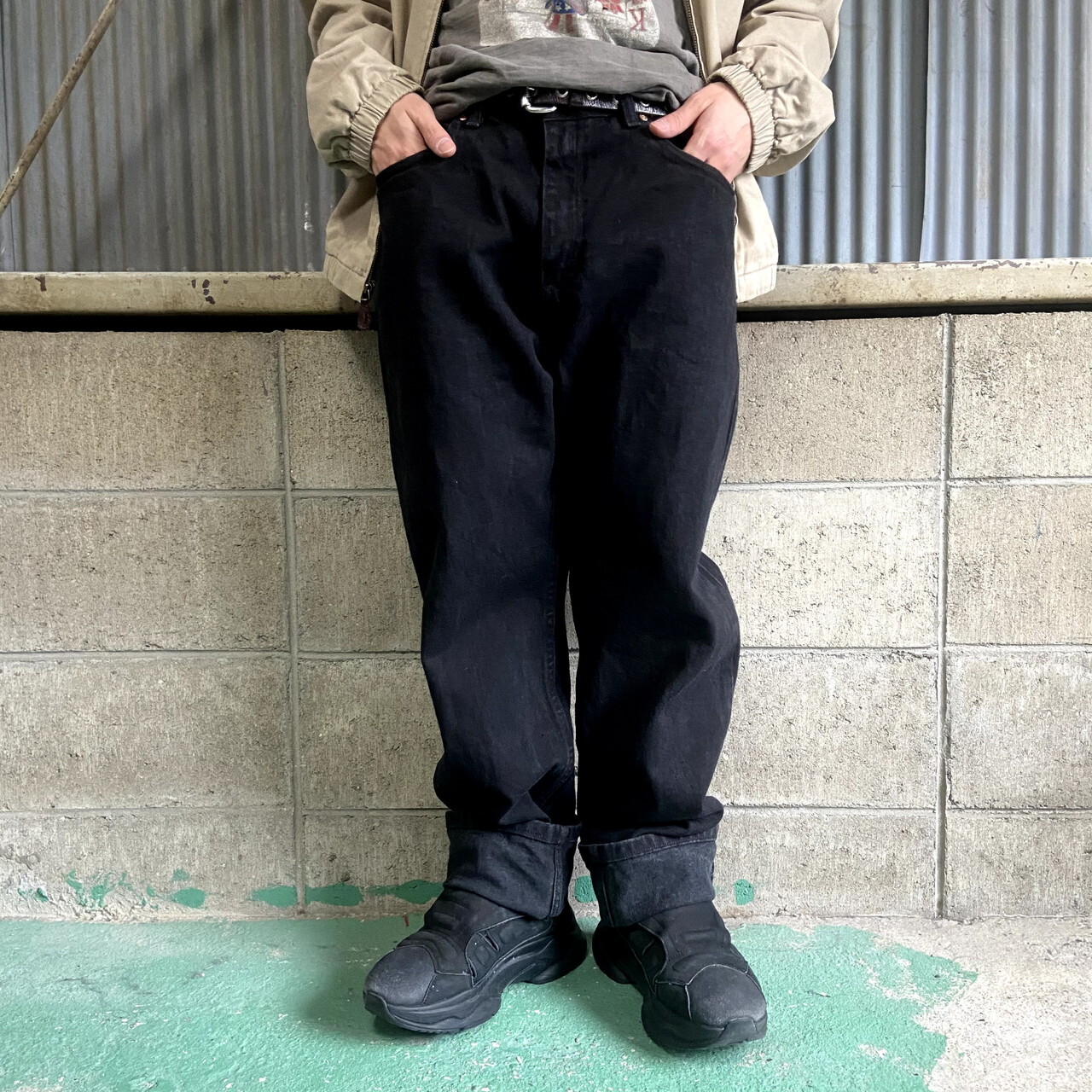 Lee リー Reguular Fit テーパード ブラック デニムパンツ メンズw38 古着 ジーンズ 黒 デニムパンツ All15 Cave 古着屋 公式 古着通販サイト