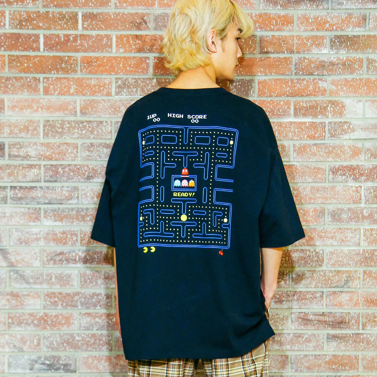 レトロゲーム Pac Man ドット調のゲーム画面がプリントされたbig Tシャツ Power To The People Official Shop