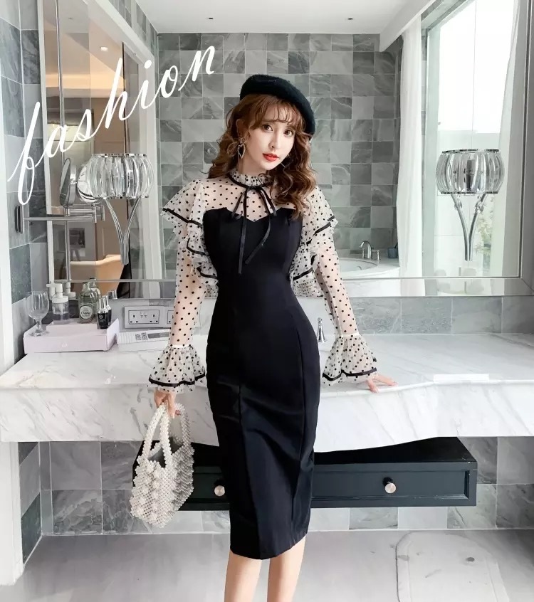 ショルダーシースルーワンピース Selectshop Liliana ショルダーシースルーワンピース Selectshop Liliana