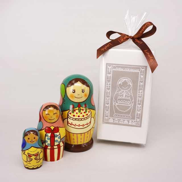 木の香オリジナル 誕生日マトリョーシカ 3個型 Ginza Hakko 木の香