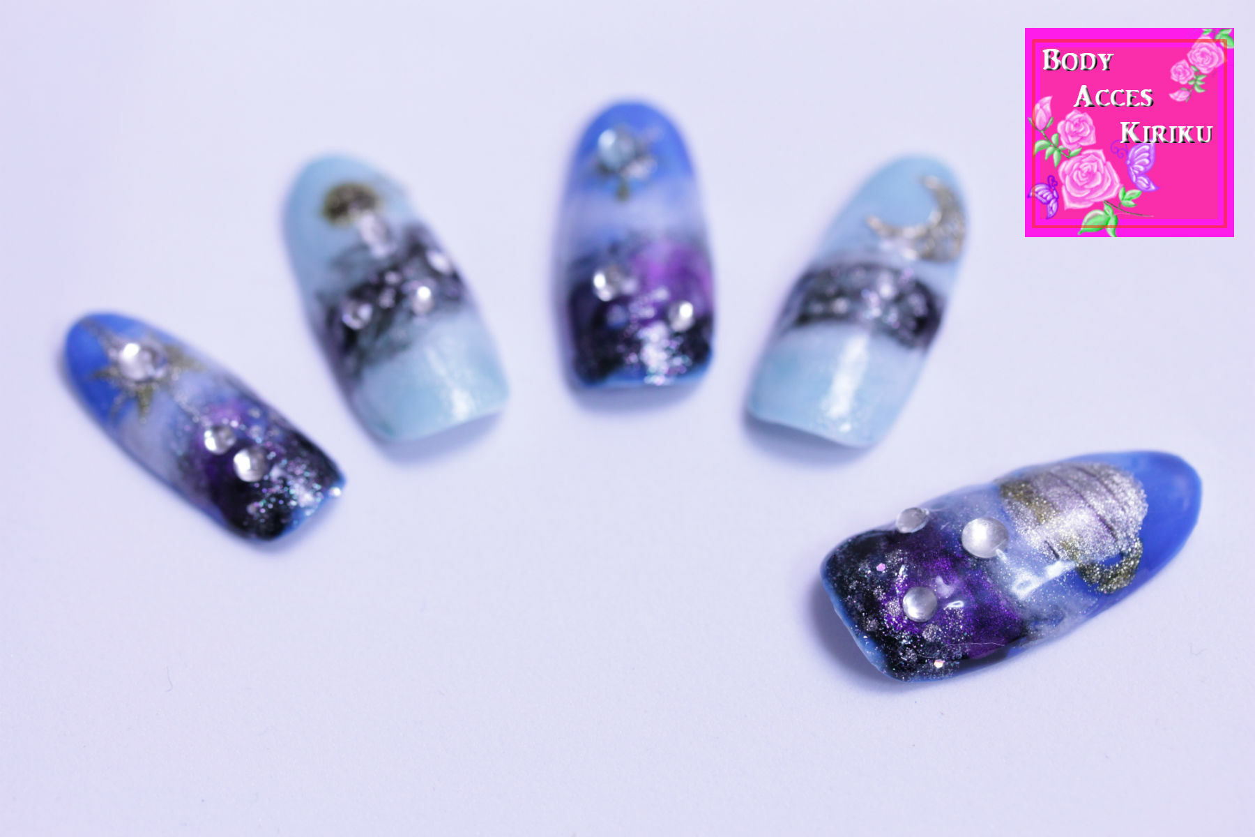 オーダーメイド クールな宇宙ネイル Body Acces Kiriku