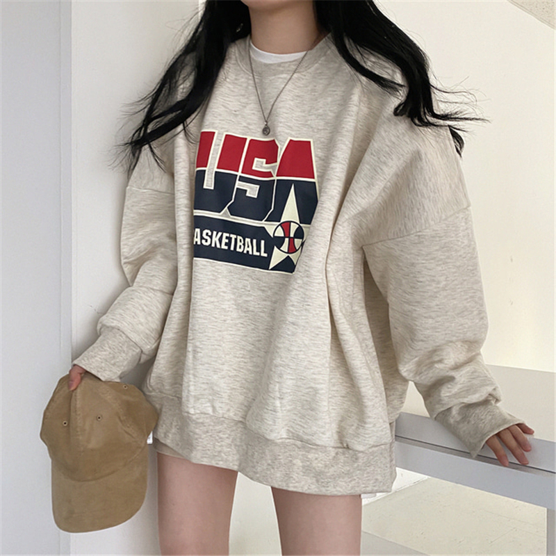 Usaプリントスポーティトレーナー 韓国レディースファッション通販 Krex ケーレックス