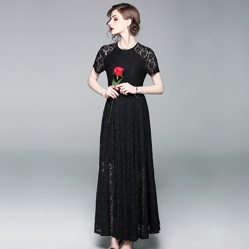 総レースアンティーク風ワンピース 韓国 ファッション レディース パーティードレス お呼ばれワンピース 夏 春 パーティー ブライダル レース シースルー マキシ丈 Aライン お呼ばれ コーデ 結婚式 二次会 セレブ セクシー 代 30代 きれいめ 19 送料無料 韓国