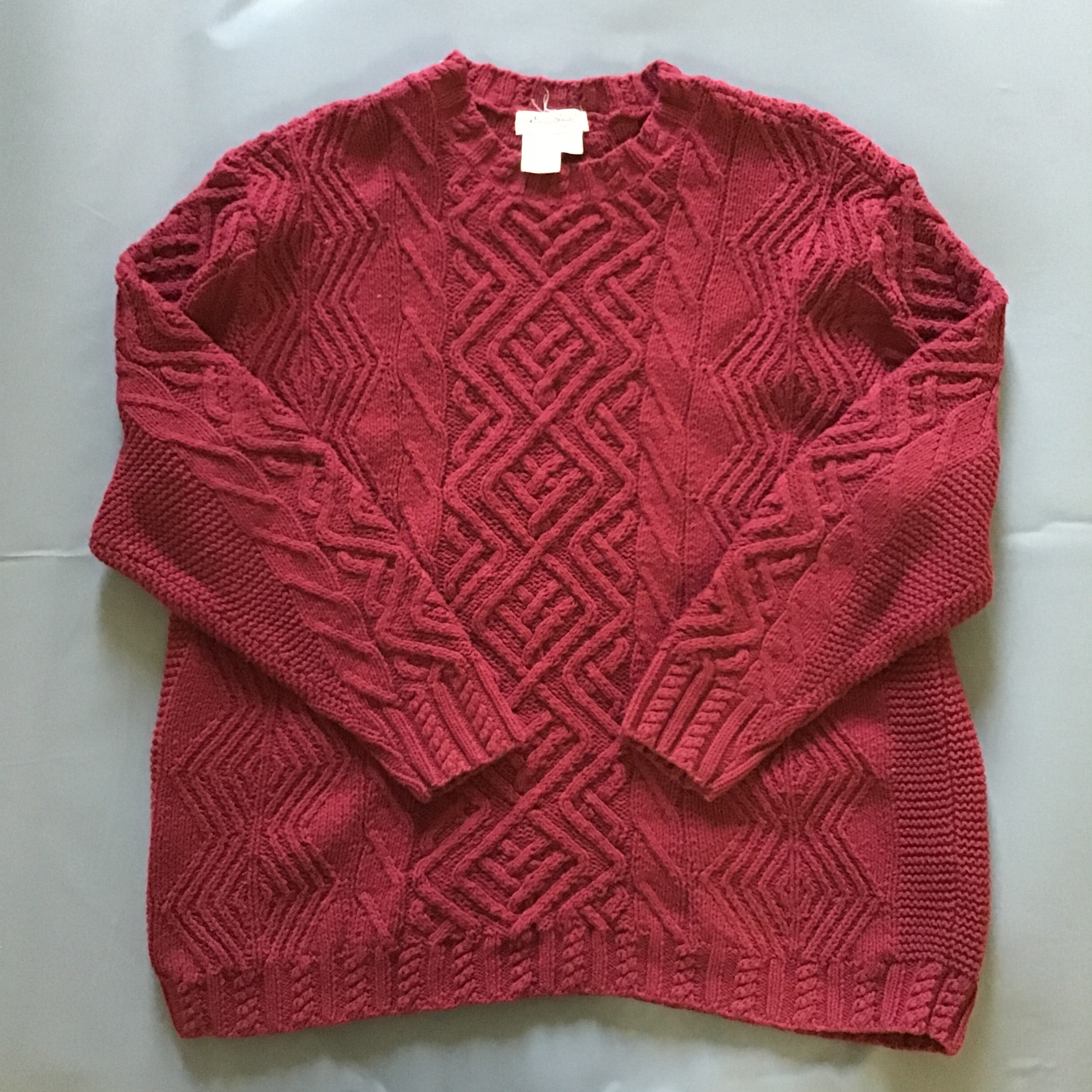 古着 ビッグシルエット ゆったり ニット ワインレッド サイズm 古着屋 Paet