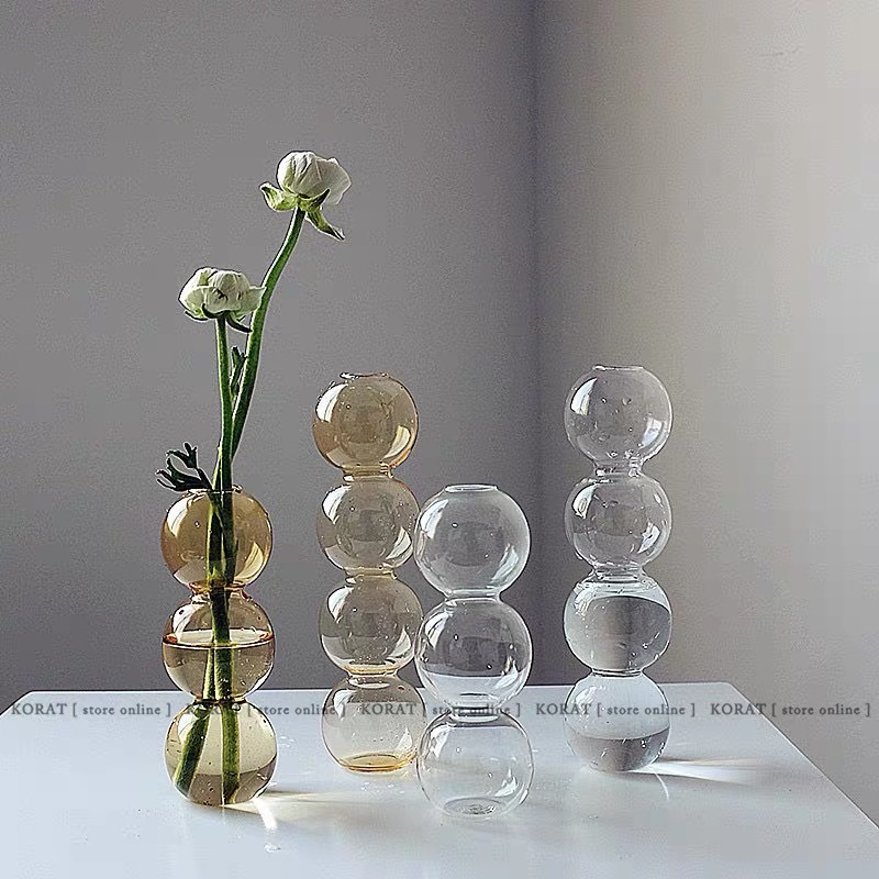 バブルフラワーベース 透明色 3連 4連 花瓶 北欧 韓国 インテリア 雑貨 送料無料 子供服 Hidamari