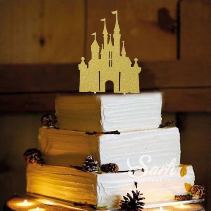 送料無料 予約商品 お城 ケーキトッパー シンデレラ プレ花嫁 結婚式 誕生日 パーティ ウェディングケーキ ケーキ Selectshop Aya