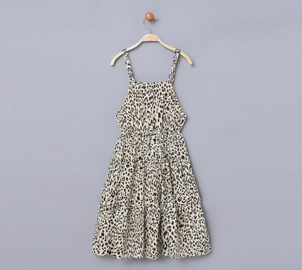110 160cm レオパード柄 キャミ ワンピ ス ロング丈 フレア マキシ丈 ワンピ アニマル 柄 ヒョウ柄 総柄 19s S 夏服 リゾート 韓国 子供服 女の子 ガールズ キッズ 親子 おそろい P197 A Dear Child