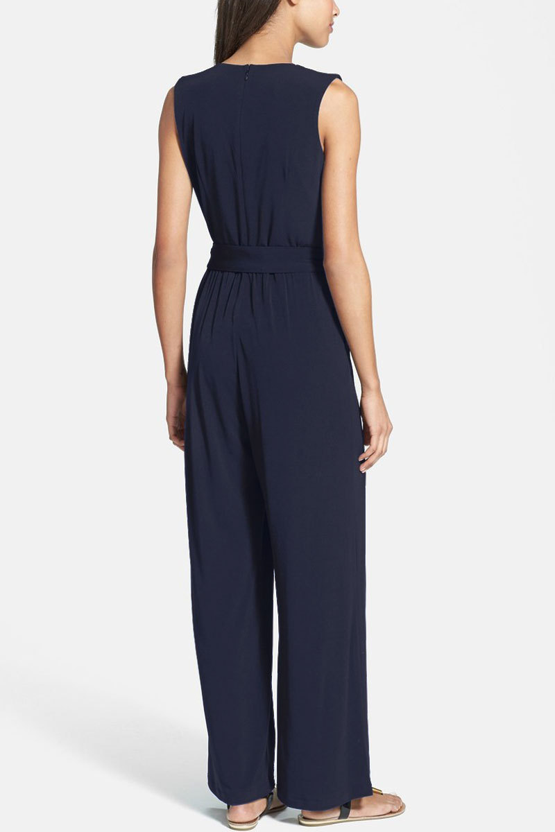 全２色vラインオールインワン リボンベルト パーティ 結婚式 二次会 シンプル パンツドレス シック かっこいい 黒 ネイビー 紺 エレガント 大きいサイズ パーティドレス 結婚式ドレス 結婚式二次会 お呼ばれ フォーマル ワンピース ワンピドレス 代 30代 40代 秋冬新作