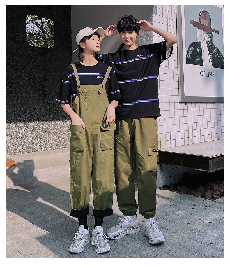 Tシャツ オーバーオール 08 メンズtシャツ カップル ペアルック リンクコーデ カジュアル お揃い デート 夫婦 親子 カップルのリンク コーデ専門店 Pair Cele ペアセレ