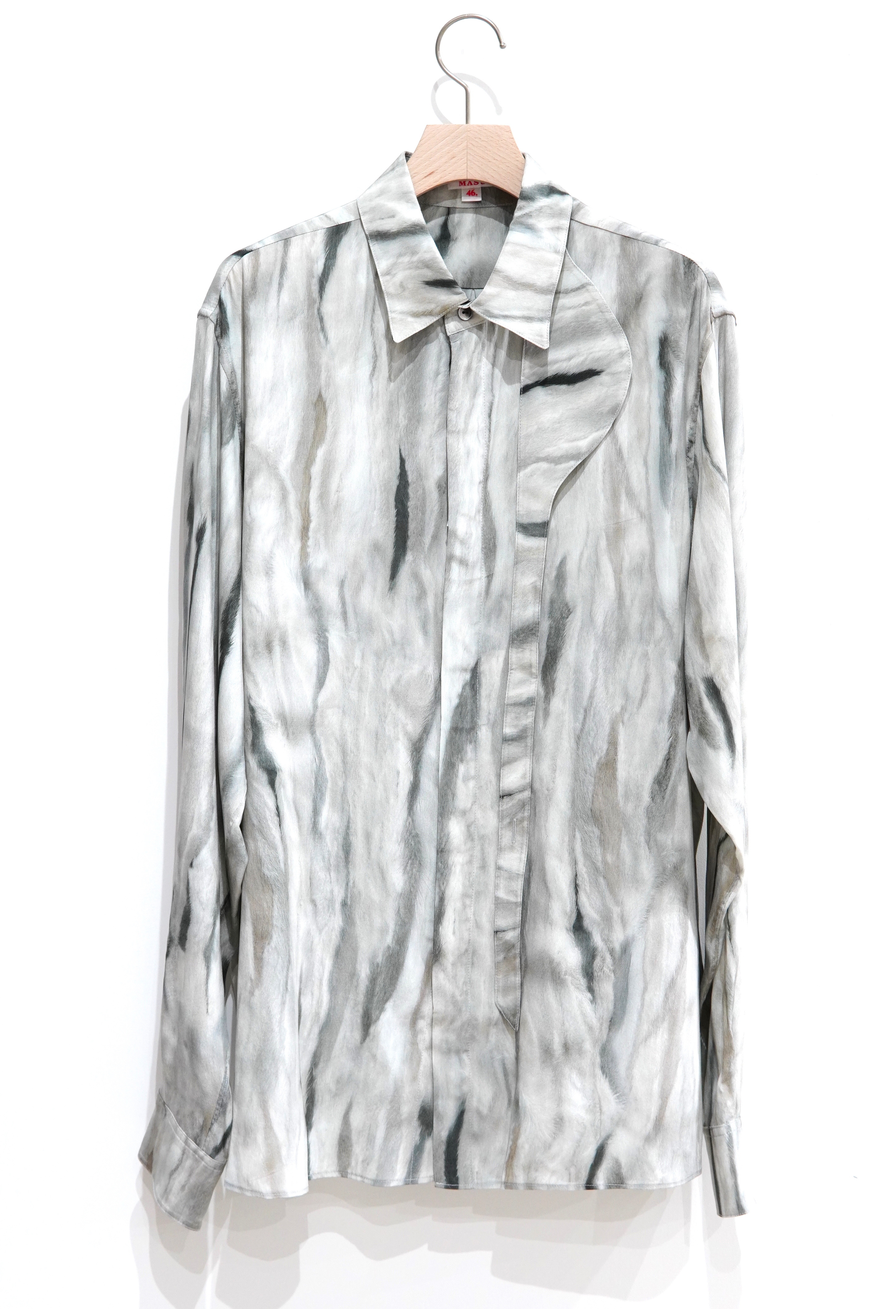 21AW MASU Fur print silk shirt シャツ-