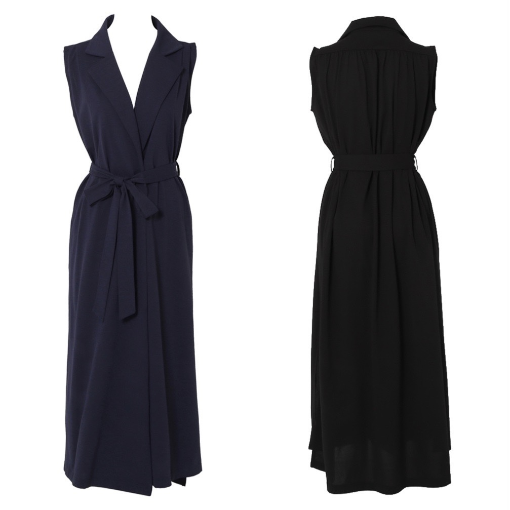 サスティナブル ジレ風2wayガウンワンピース ビーブルーム 公式ショップ Beabloom