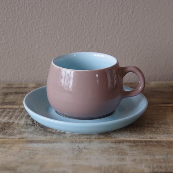 ラングレー デンビー ルツェルン コーヒーカップ ソーサー Denby Langley ピンク 0628 1 Lucerne ツートン シンプルモダン ヴィンテージ イギリス製 Flohmarkt フローマルクト